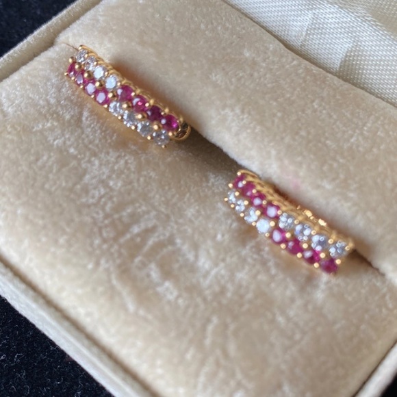 Ruby and diamond earrings